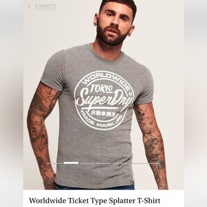 Superdry Gray and Orange Men's Tee